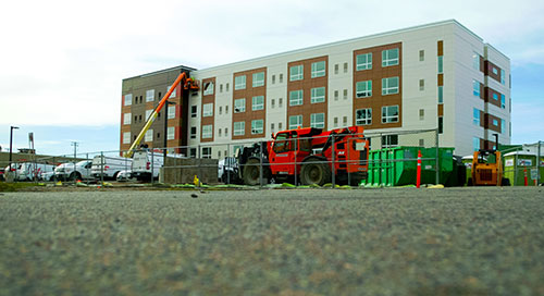 construction of an apartment building