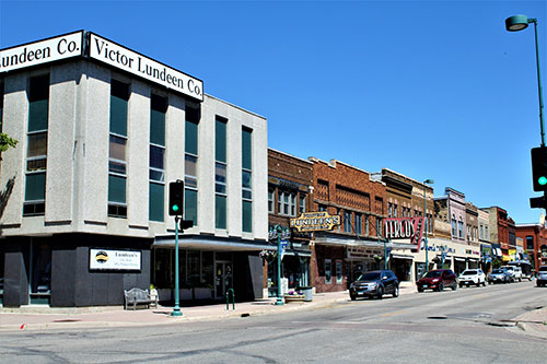 Fergus Falls, Minnesota main street view of buildings
