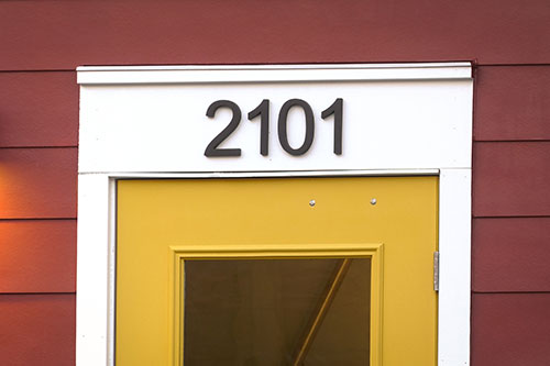 House number above door